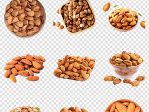 美食巴旦木開口杏仁堅果海報免扣PNG素材大全